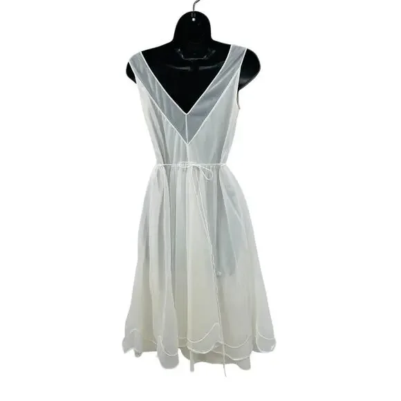 vintage sheer white chiffon lingerie nightgown